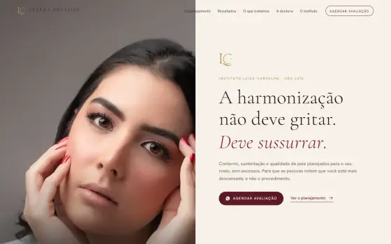 Site Dra. Luiza Carvalho, harmonização facial